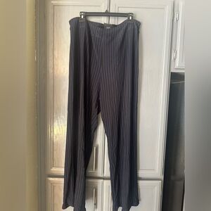 Lane Bryant Black and Blue Pinstripe Dress Pants